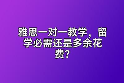 雅思一对一教学，留学必需还是多余花费？