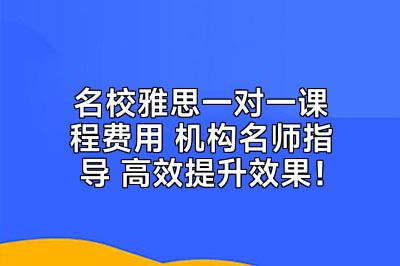 名校雅思一对一课程费用 机构名师指导 高效提升效果！