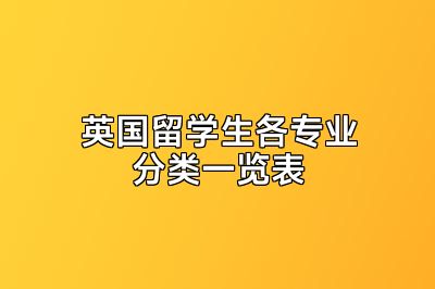 英国留学生各专业分类一览表