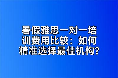 暑假雅思一对一培训费用比较：如何精准选择最佳机构？