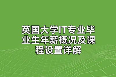 英国大学IT专业毕业生年薪概况及课程设置详解