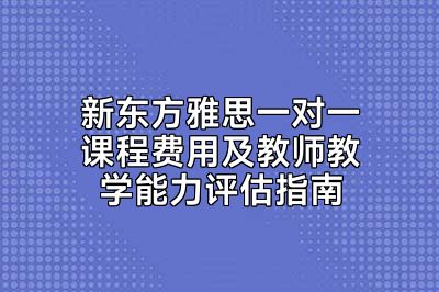 新东方雅思一对一课程费用及教师教学能力评估指南