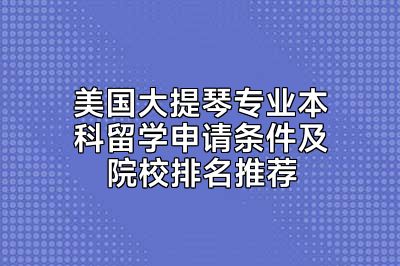 美国大提琴专业本科留学申请条件及院校排名推荐