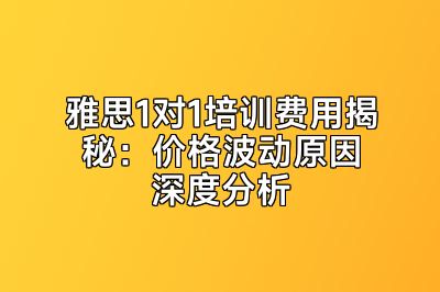 雅思1对1培训费用揭秘：价格波动原因深度分析