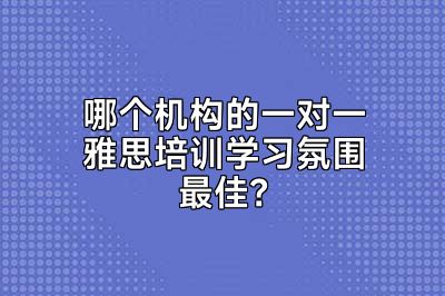 哪个机构的一对一雅思培训学习氛围最佳？