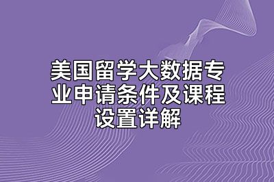 美国留学大数据专业申请条件及课程设置详解
