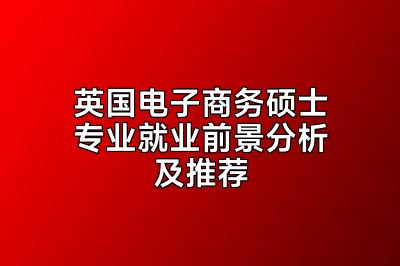 英国电子商务硕士专业就业前景分析及推荐