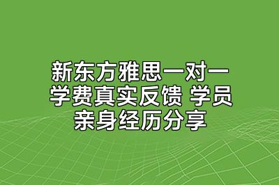 新东方雅思一对一学费真实反馈 学员亲身经历分享