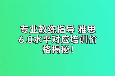 专业教练指导 雅思6.0水平对应培训价格揭秘！