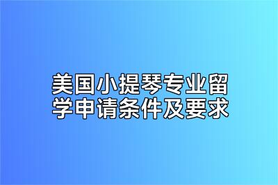 美国小提琴专业留学申请条件及要求