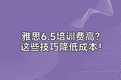 雅思6.5培训费高？这些技巧降低成本！