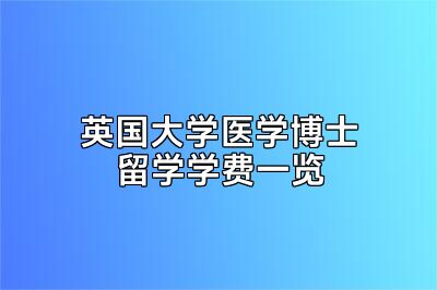 英国大学医学博士留学学费一览