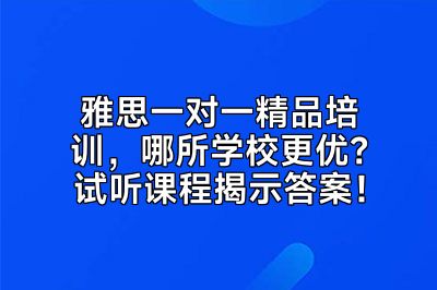 雅思一对一精品培训，哪所学校更优？试听课程揭示答案！