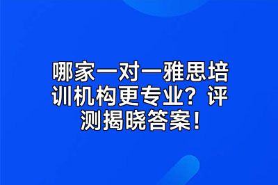 哪家一对一雅思培训机构更专业？评测揭晓答案！