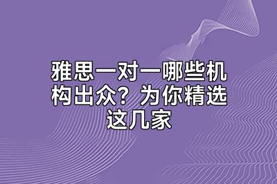 雅思一对一哪些机构出众？为你精选这几家