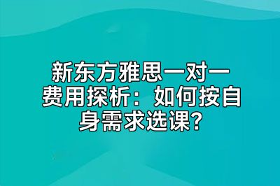 新东方雅思一对一费用探析：如何按自身需求选课？