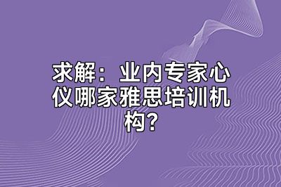 求解：业内专家心仪哪家雅思培训机构？