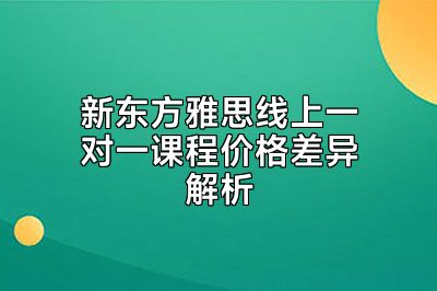 新东方雅思线上一对一课程价格差异解析