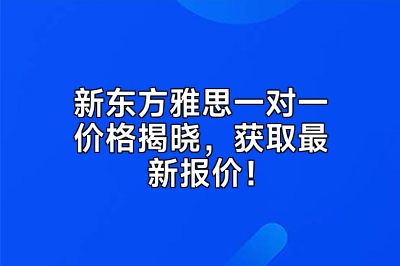 新东方雅思一对一价格揭晓，获取最新报价！