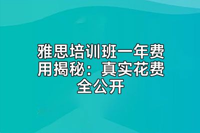 雅思培训班一年费用揭秘：真实花费全公开