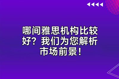 哪间雅思机构比较好？我们为您解析市场前景！