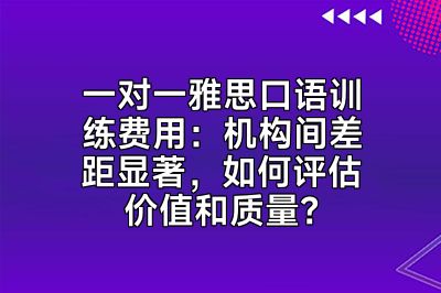 一对一雅思口语训练费用：机构间差距显著，如何评估价值和质量？
