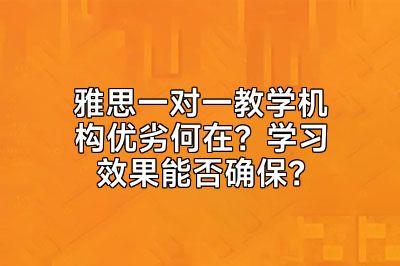 雅思一对一教学机构优劣何在？学习效果能否确保？