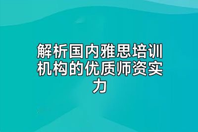 解析国内雅思培训机构的优质师资实力