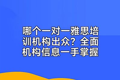 哪个一对一雅思培训机构出众？全面机构信息一手掌握