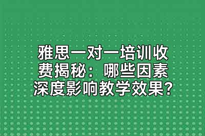 雅思一对一培训收费揭秘：哪些因素深度影响教学效果？