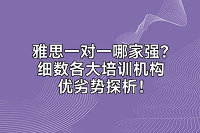 雅思一对一哪家强？细数各大培训机构优劣势探析！