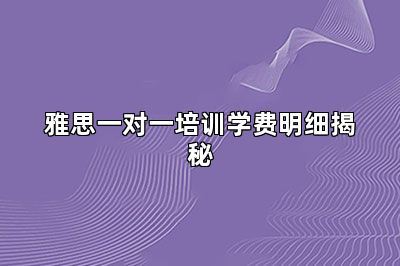 雅思一对一培训学费明细揭秘