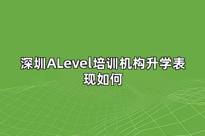 深圳ALevel培训机构升学表现如何