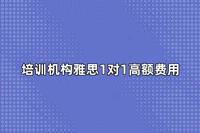 培训机构雅思1对1高额费用