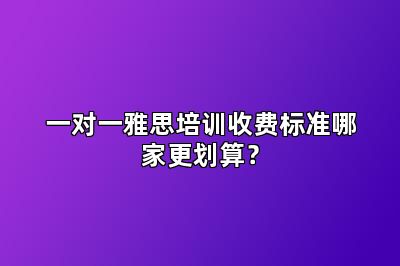 一对一雅思培训收费标准哪家更划算？