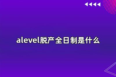 alevel脱产全日制是什么