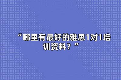 “哪里有最好的雅思1对1培训资料？”